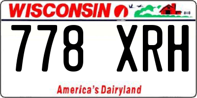 WI license plate 778XRH