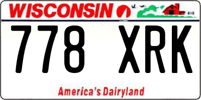 WI license plate 778XRK