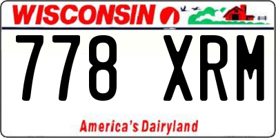 WI license plate 778XRM