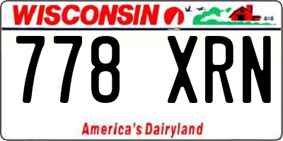 WI license plate 778XRN