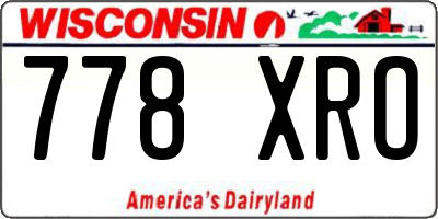 WI license plate 778XRO