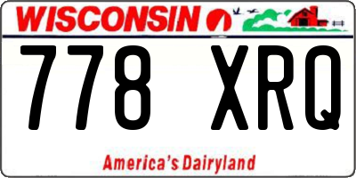 WI license plate 778XRQ