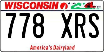 WI license plate 778XRS