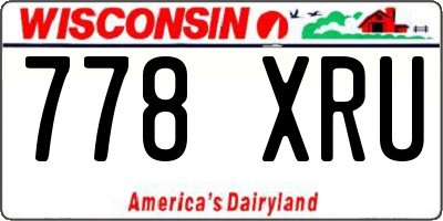 WI license plate 778XRU