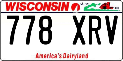 WI license plate 778XRV