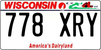 WI license plate 778XRY