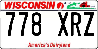 WI license plate 778XRZ
