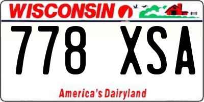 WI license plate 778XSA