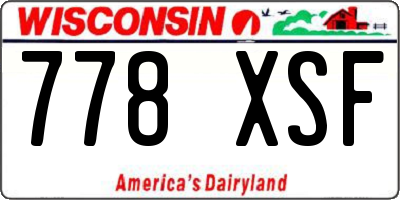 WI license plate 778XSF