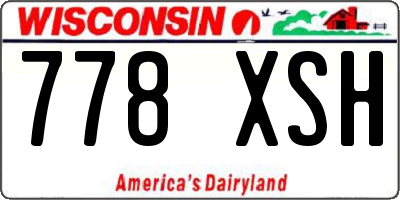 WI license plate 778XSH