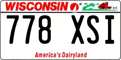 WI license plate 778XSI