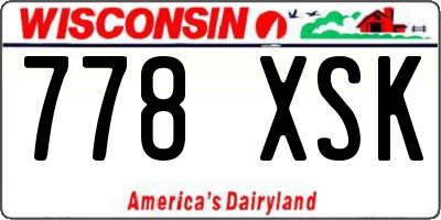 WI license plate 778XSK