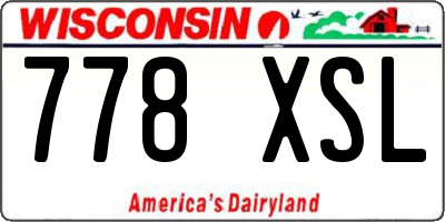WI license plate 778XSL