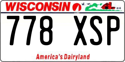 WI license plate 778XSP