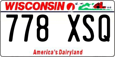 WI license plate 778XSQ