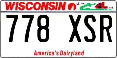 WI license plate 778XSR