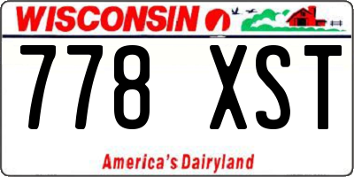 WI license plate 778XST