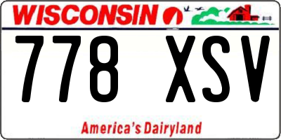 WI license plate 778XSV