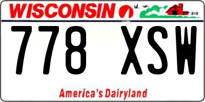 WI license plate 778XSW