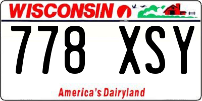 WI license plate 778XSY