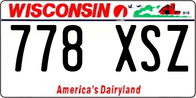 WI license plate 778XSZ