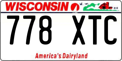 WI license plate 778XTC