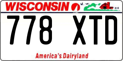 WI license plate 778XTD