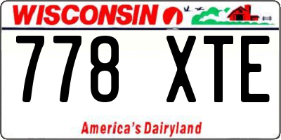 WI license plate 778XTE