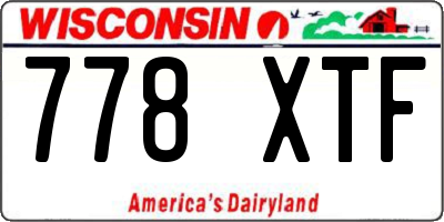 WI license plate 778XTF