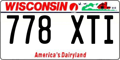 WI license plate 778XTI