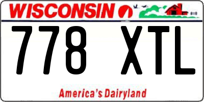 WI license plate 778XTL