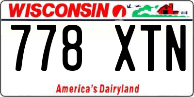 WI license plate 778XTN