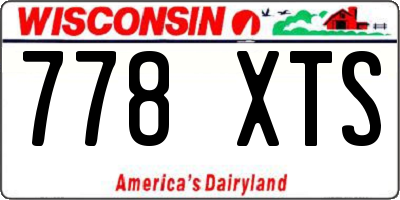 WI license plate 778XTS