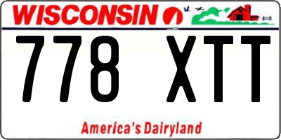 WI license plate 778XTT