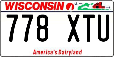 WI license plate 778XTU
