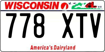 WI license plate 778XTV