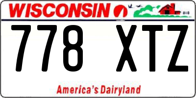 WI license plate 778XTZ