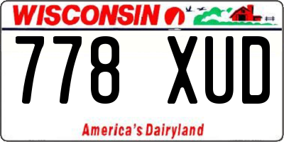 WI license plate 778XUD