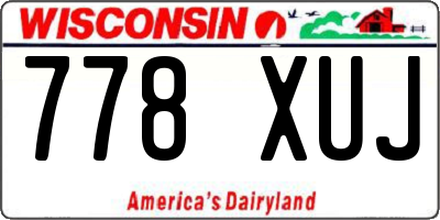 WI license plate 778XUJ