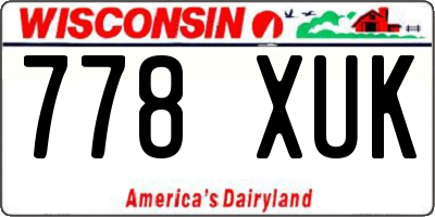 WI license plate 778XUK