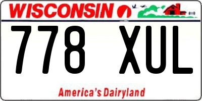 WI license plate 778XUL