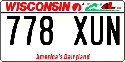 WI license plate 778XUN