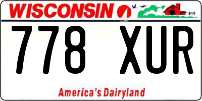 WI license plate 778XUR