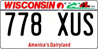 WI license plate 778XUS