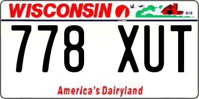 WI license plate 778XUT