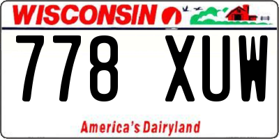 WI license plate 778XUW