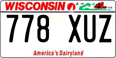 WI license plate 778XUZ