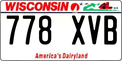 WI license plate 778XVB