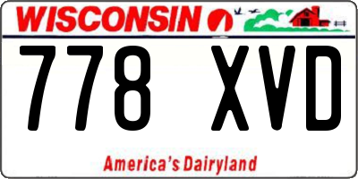 WI license plate 778XVD