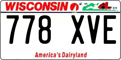 WI license plate 778XVE